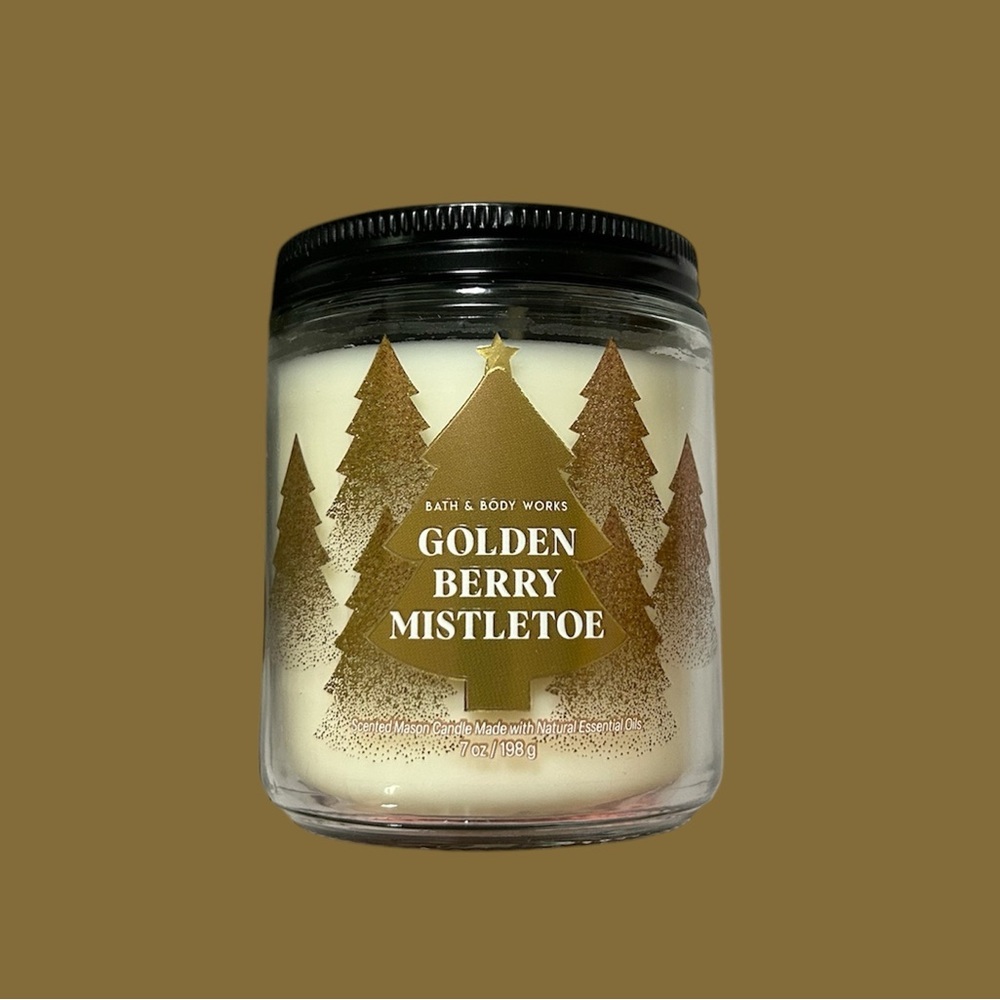 Bath and Body Works Golden Berry Mistletoe Scented Candle